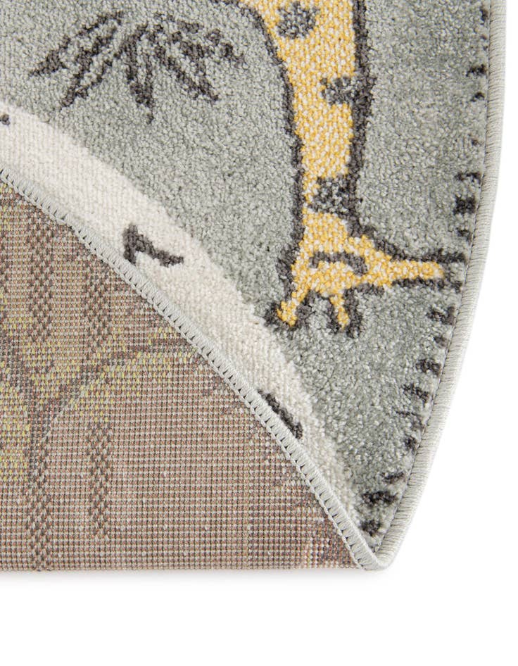 Detail image of  5' 3 x 5' 3 Animals Whimsy Kids Round Rug