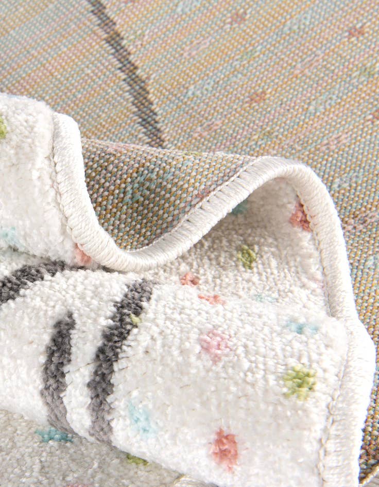 Detail image of  7' 10 x 7' 10 Whale Whimsy Kids Round Rug