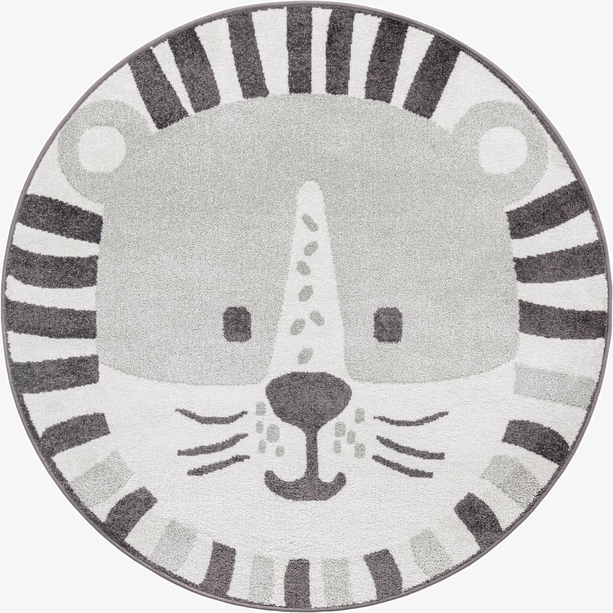  5' 3 x 5' 3 Cat Whimsy Kids Round Rug