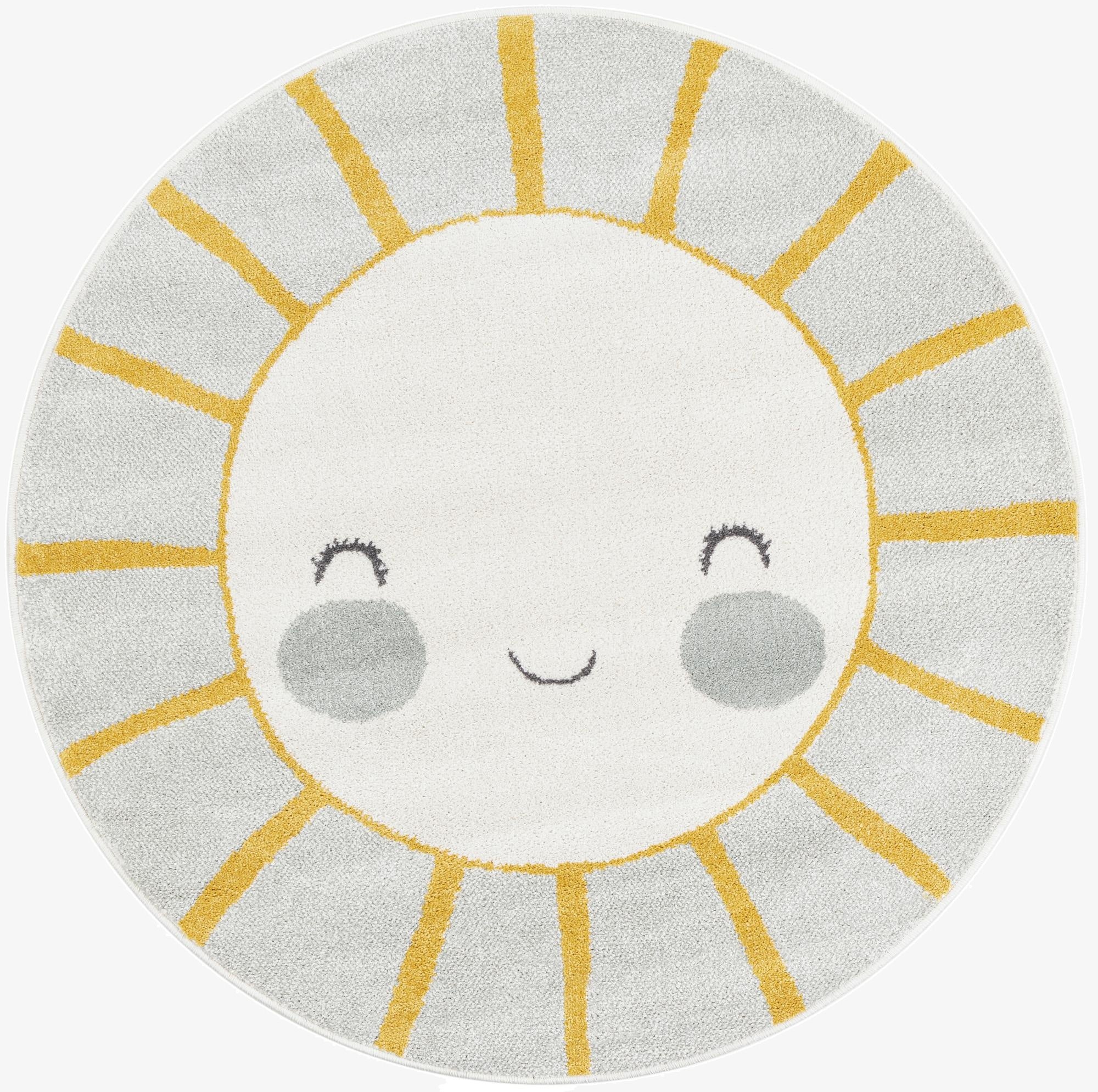  6' 1 x 6' 1 Sun Whimsy Kids Round Rug