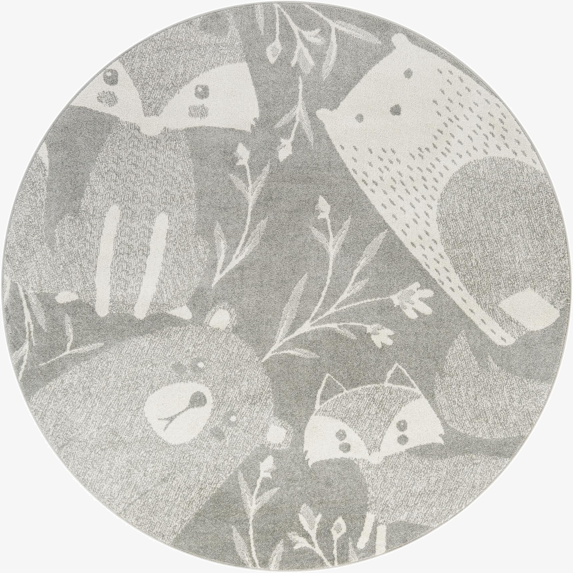  7' x 7' Whimsy Kids Round Rug