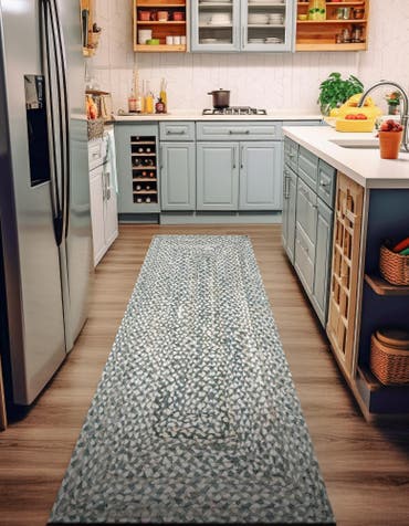  2' 6 x 6' 1  Hand Braided Chindi Runner Rug