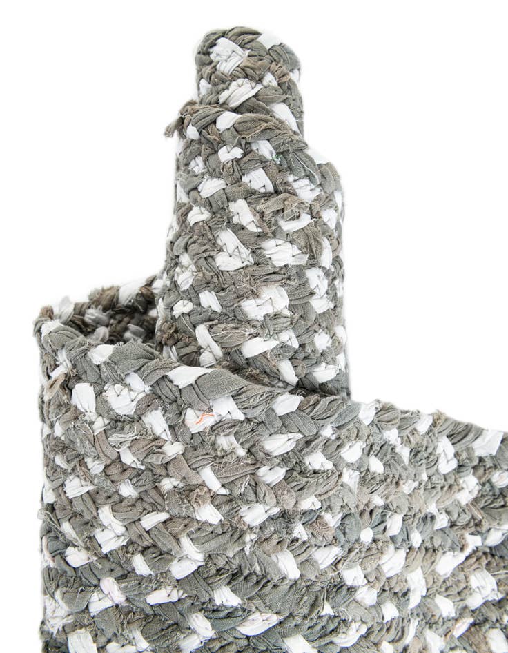 Detail image of  2' 6 x 6' 1  Hand Braided Chindi Runner Rug