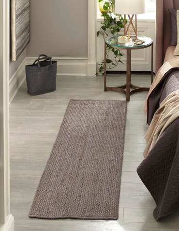  2' 7 x 6' 1  Hand Braided Jute Runner Rug