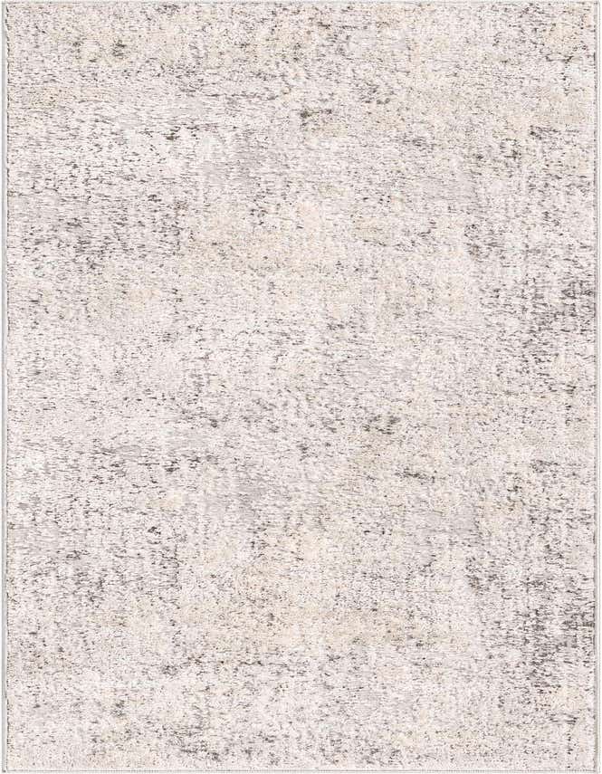 A 6 ft runner rug in shades of gray and silver with an abstract, urban-industrial pattern, perfect for a hallway.