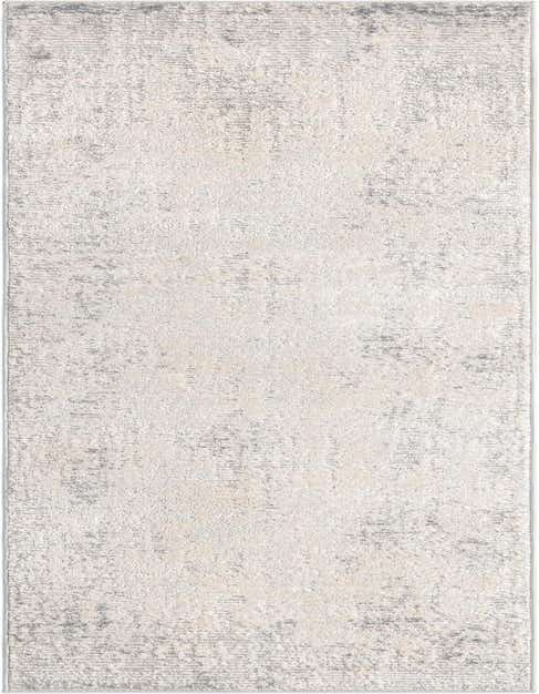 A gray and silver modern abstract runner rug with a textured pile, perfect for a hallway.