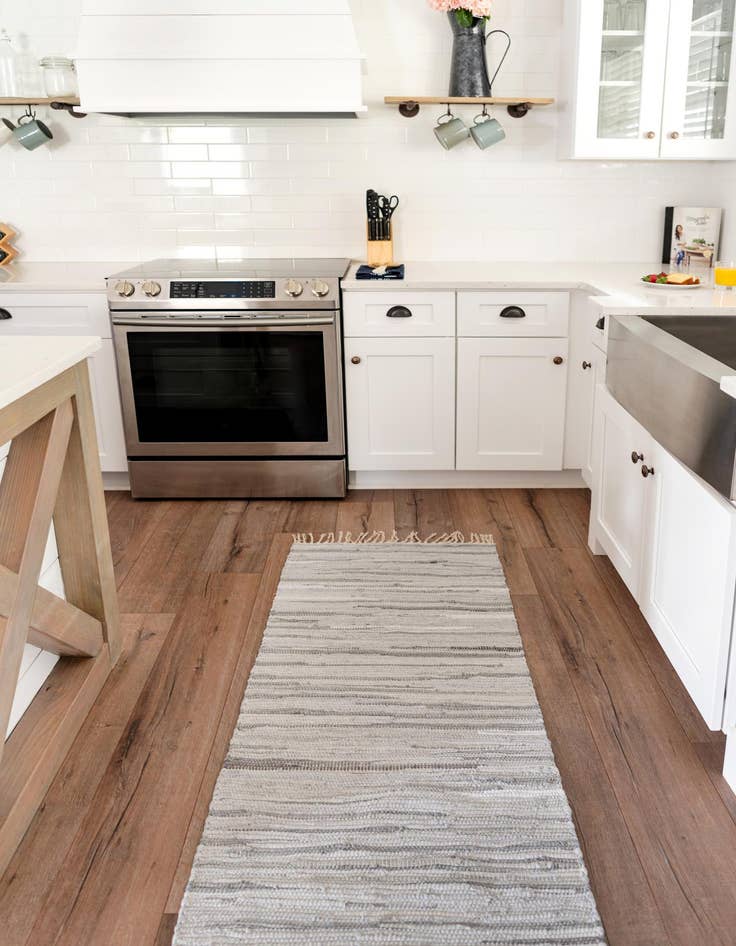 Detail image of  2' 2 x 6' 7  Hand Woven Chindi Cotton Runner Rug