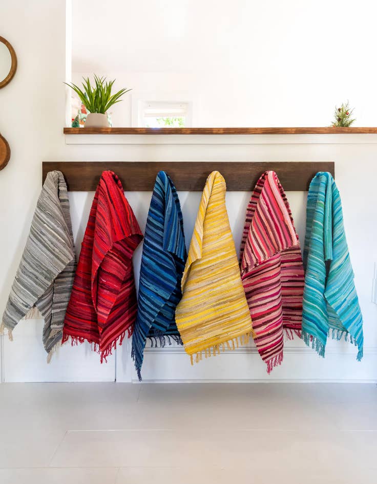 Detail image of  2' 2 x 6' 7  Hand Woven Chindi Cotton Runner Rug