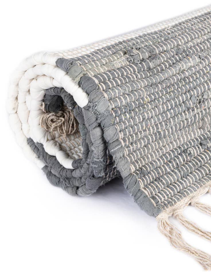 Detail image of  2' 6 x 16' 5  Hand Woven Chindi Rag Runner Rug