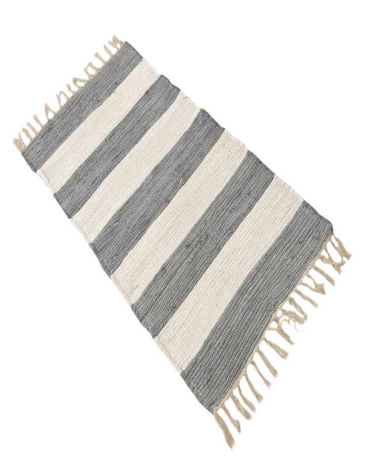 Detail image of  2' x 4' 1  Hand Woven Chindi Rag Runner Rug