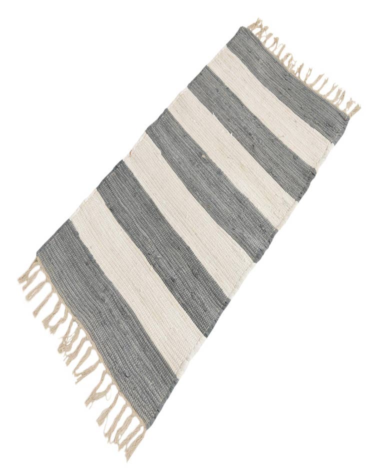 Detail image of  2' x 4' 1  Hand Woven Chindi Rag Runner Rug