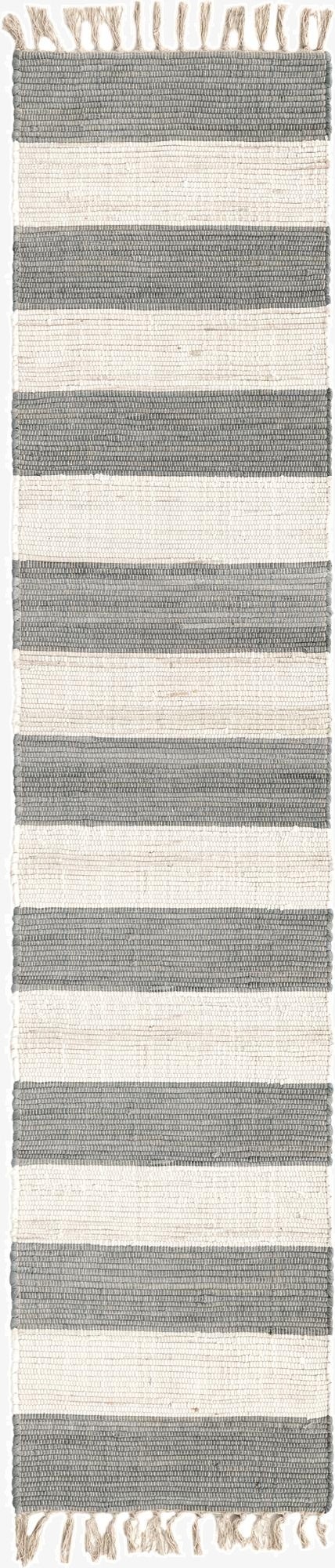  2' 2 x 10'  Hand Woven Chindi Rag Runner Rug