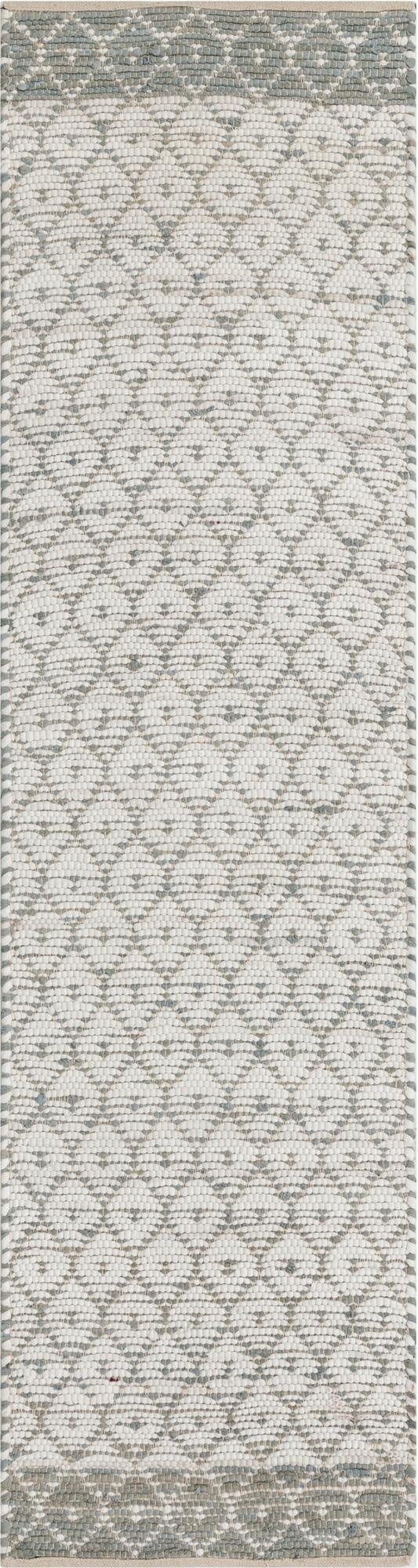  2' 7 x 10'  Hand Woven Chindi Trellis Runner Rug