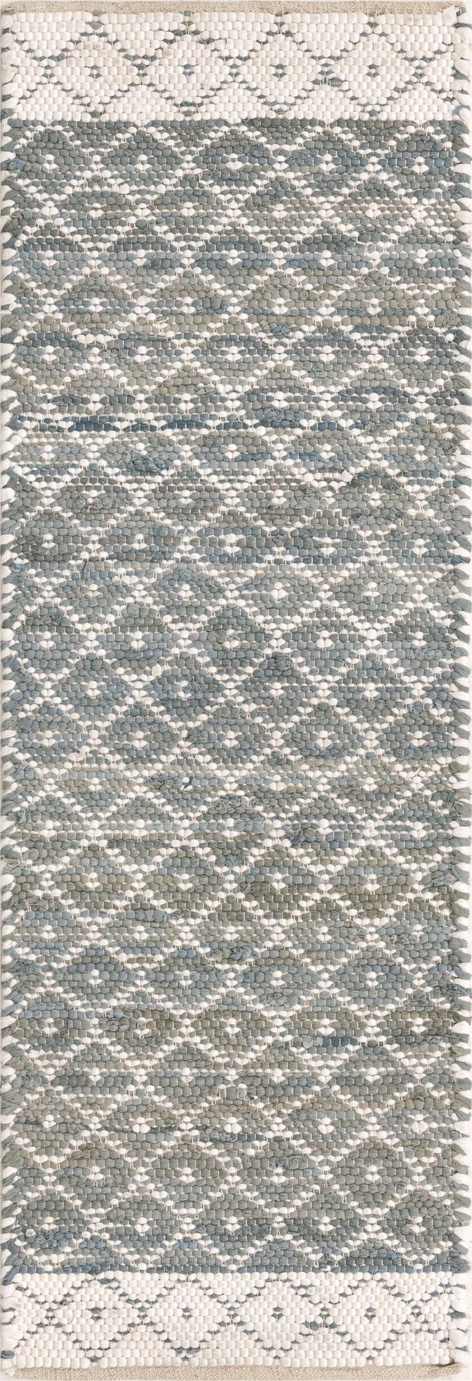  2' 2 x 6' 1  Hand Woven Chindi Trellis Runner Rug