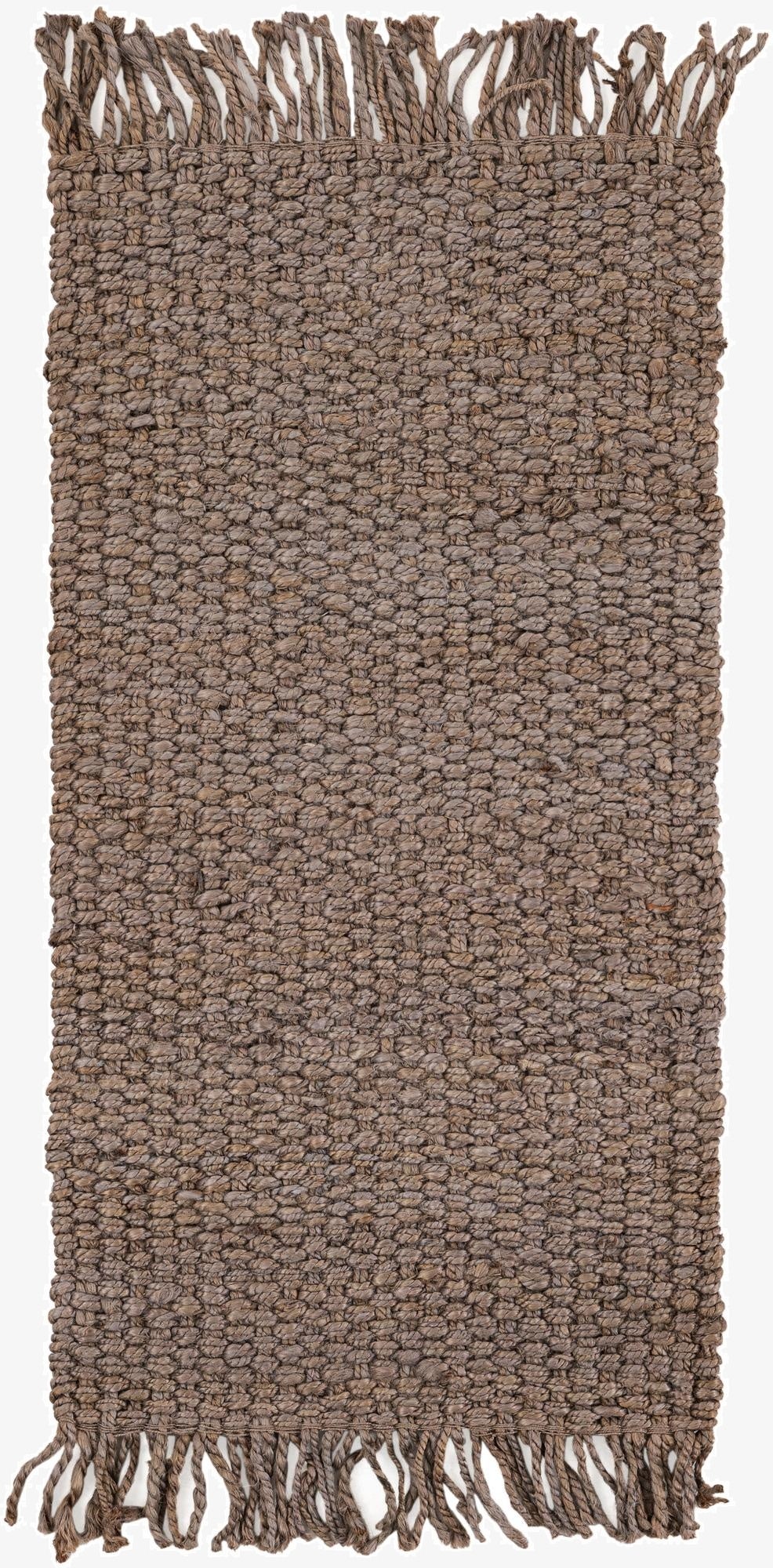  2' x 4' 1  Hand Woven Chunky Jute Runner Rug
