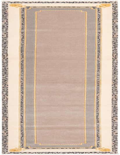 A handmade 13 ft Darya runner rug in gray and silver with a modern Persian pattern, ideal for a hallway.