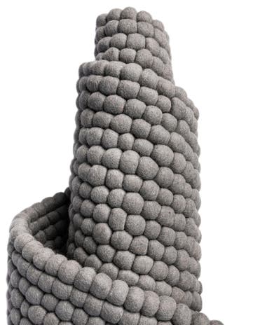 Primary image  2' x 4' 1  Hand Woven Felt Ball Wool Runner Rug