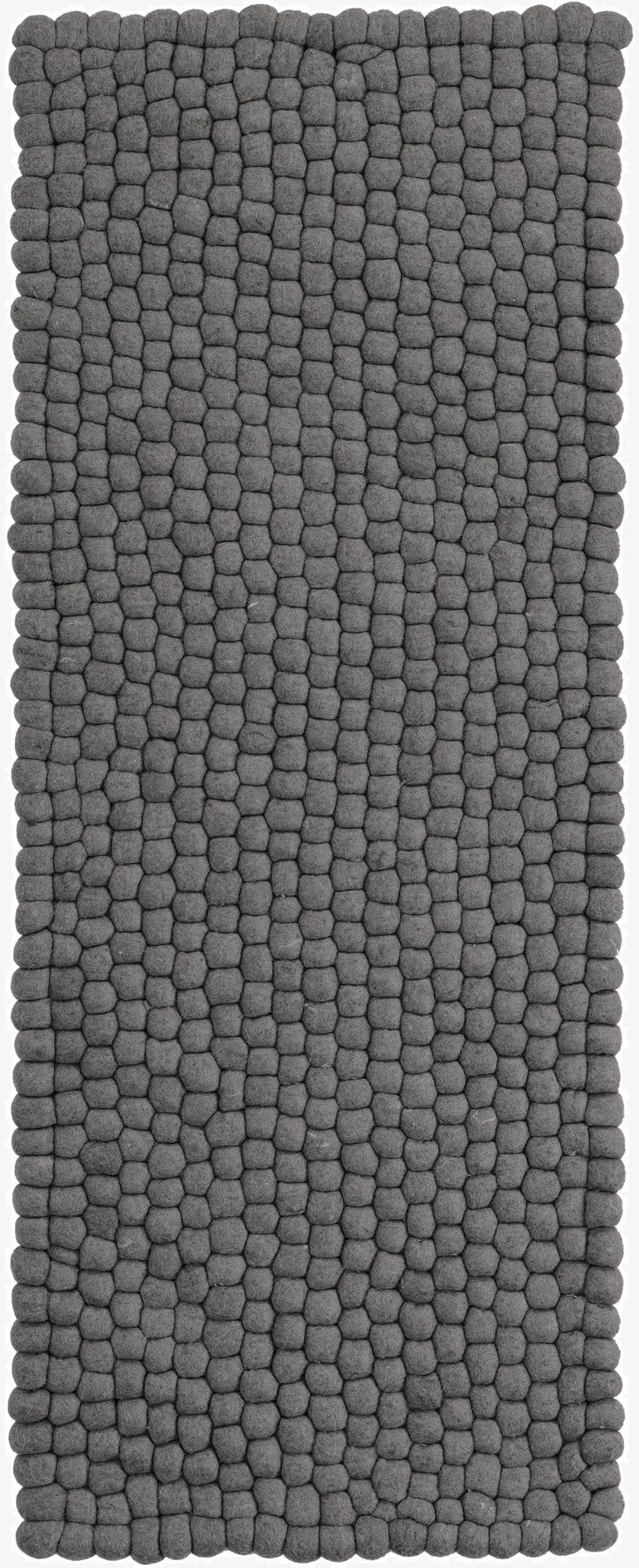  2' x 5' 3  Hand Woven Felt Ball Wool Runner Rug