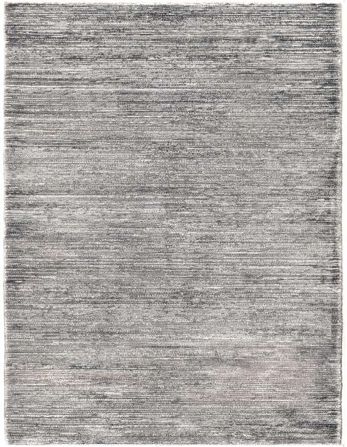 A 6 ft runner rug from the Finsbury collection, featuring a textured high/low pile in varying shades of gray, perfect for a hallway.