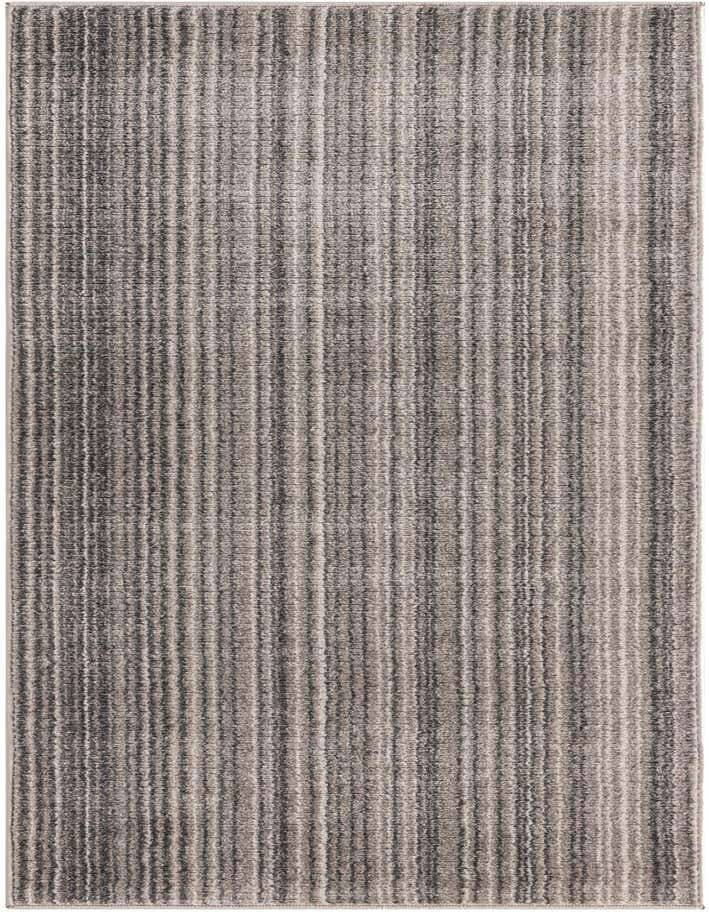 A 6 ft runner rug from the Gemstone Collection, featuring a modern textured gray and silver striped pattern, perfect for a hallway.