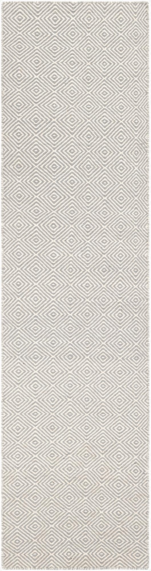  2' x 8'  Hand Woven Geo Trellis Flatweave Runner Rug