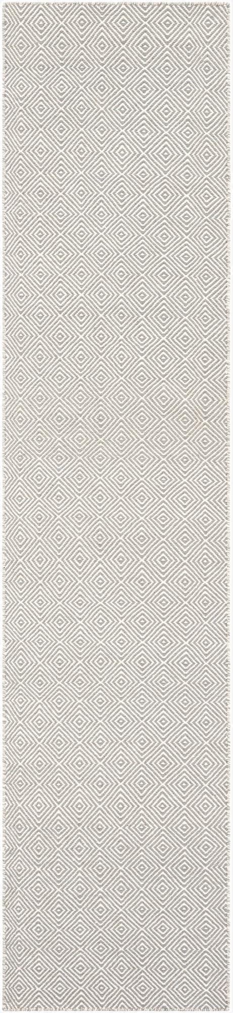  2' 7 x 12'  Hand Woven Geo Trellis Flatweave Runner Rug