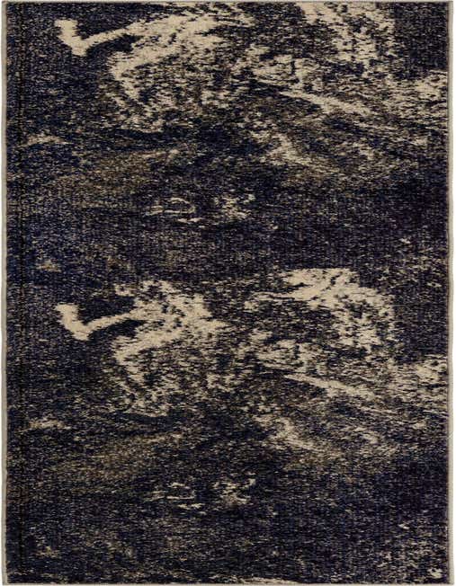 An 8 ft runner rug from the Haerfest Collection, featuring an abstract industrial pattern in shades of gray and silver, perfect for a hallway or kitchen.