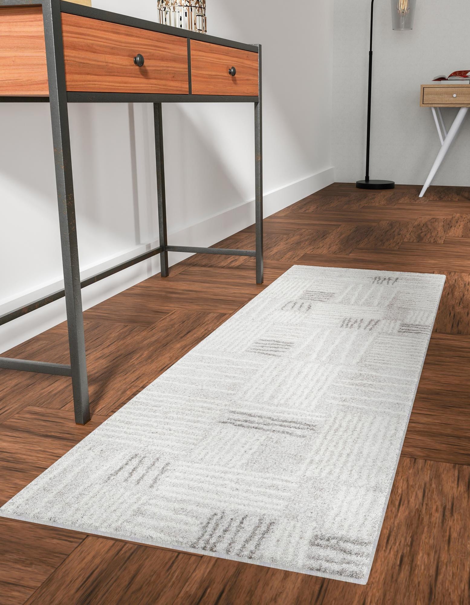 Gray 2' x 8' Beckham Hanahan Runner Rug | Rugs.com