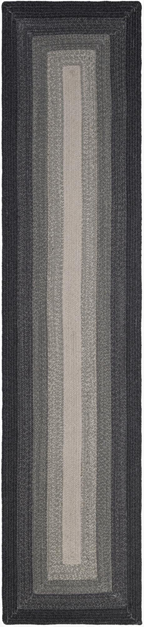  2' 7 x 12'  Hand Hand Braided Wool Runner Rug