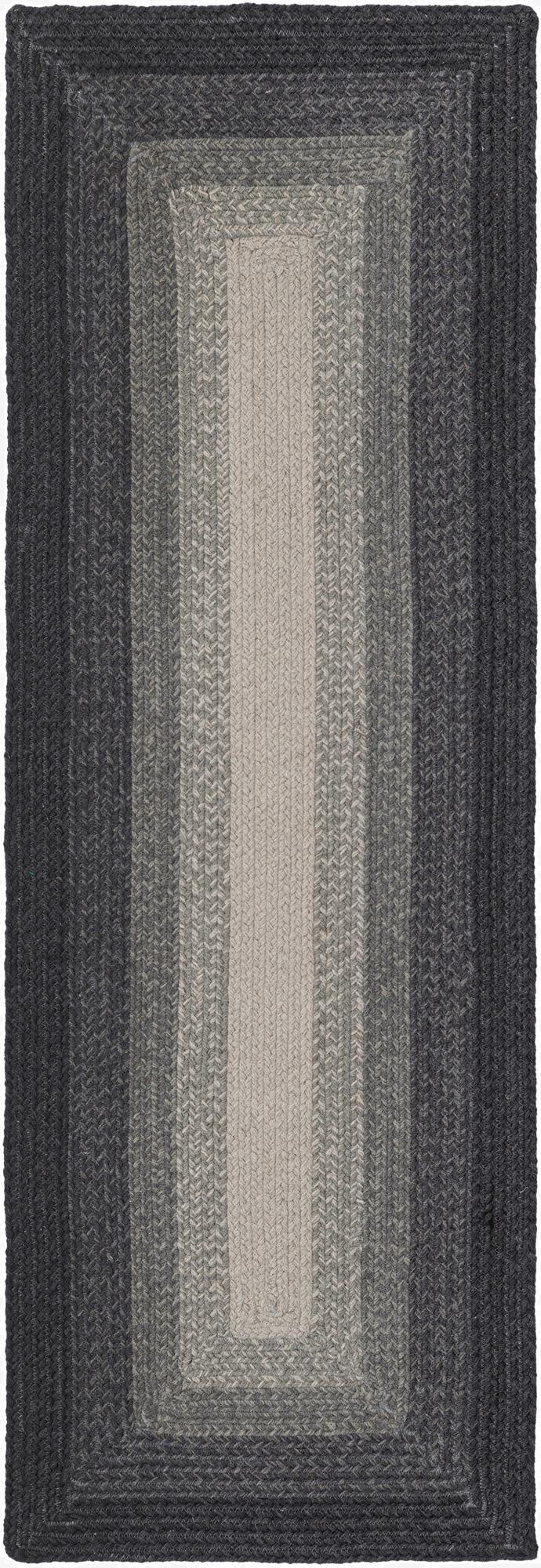  2' x 6' 1  Hand Hand Braided Wool Runner Rug