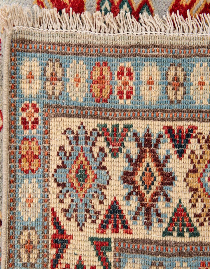 Detail image of  2' 8 x 9' 9  Hand Knotted Kazak Runner Rug