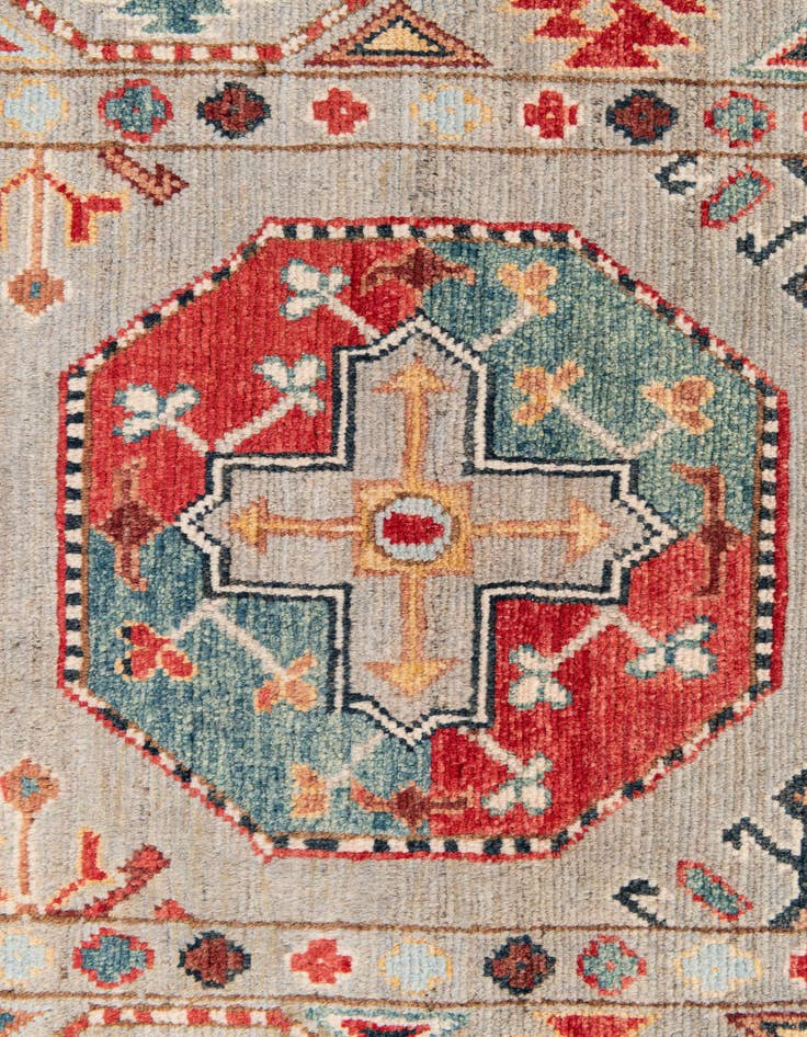 Detail image of  2' 8 x 9' 10  Hand Knotted Kazak Runner Rug