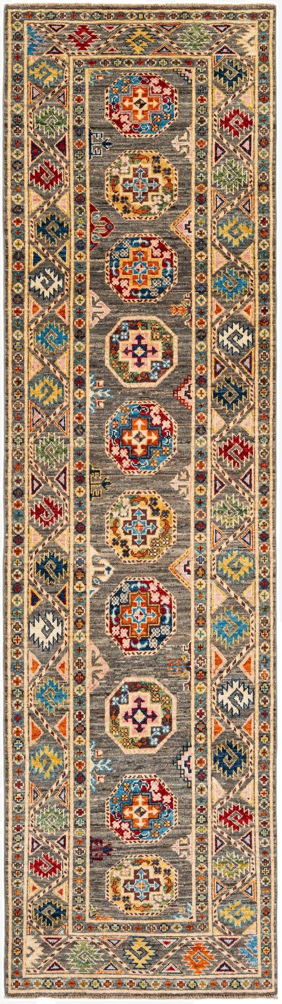  2' 8 x 9' 10  Hand Knotted Kazak Runner Rug