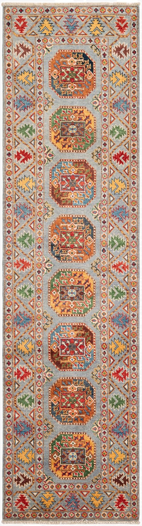  2' 7 x 9' 7  Hand Knotted Kazak Runner Rug