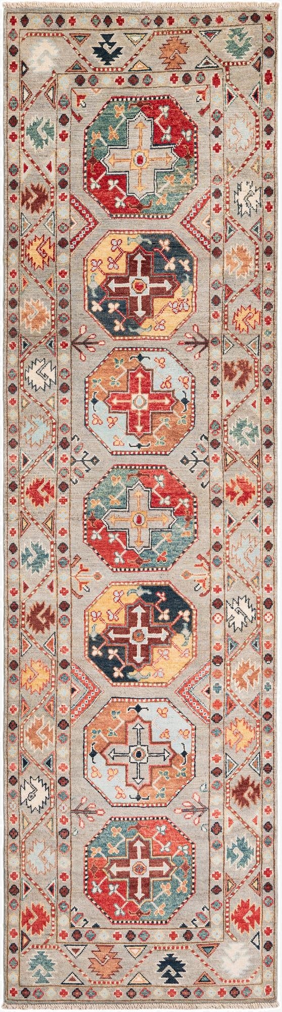  2' 8 x 9' 10  Hand Knotted Kazak Runner Rug
