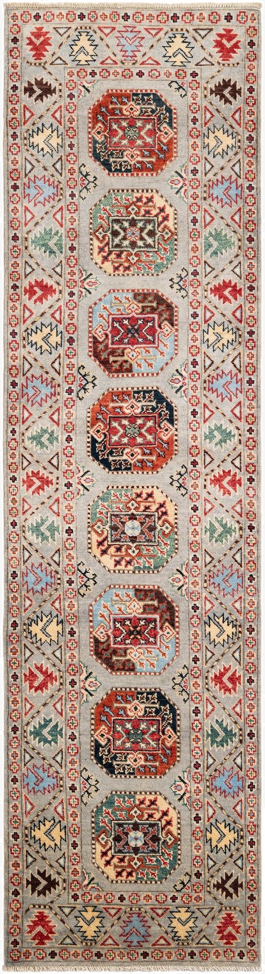  2' 7 x 9' 8  Hand Knotted Kazak Runner Rug