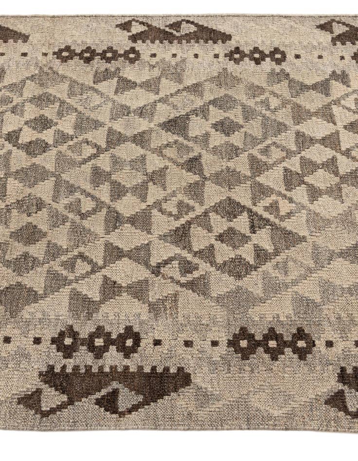 Detail image of  2' 9 x 12' 11  Hand Woven Kilim Maymana Wool Runner Rug