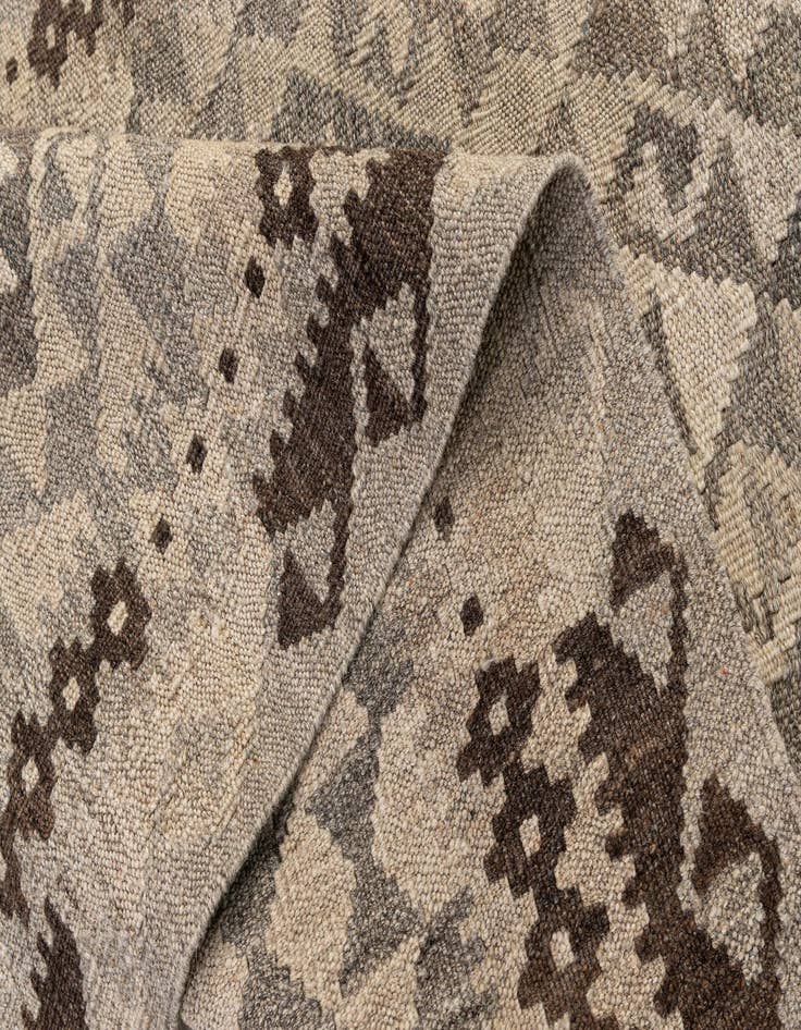 Detail image of  2' 9 x 12' 11  Hand Woven Kilim Maymana Wool Runner Rug