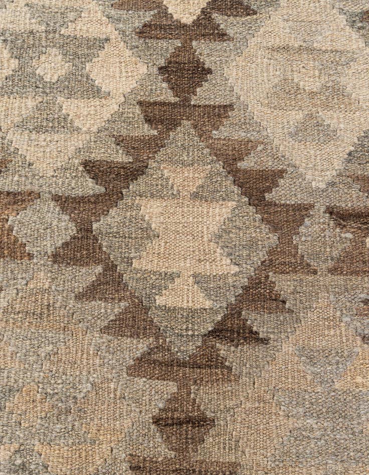 Detail image of  2' 10 x 9' 6  Hand Woven Kilim Maymana Wool Runner Rug