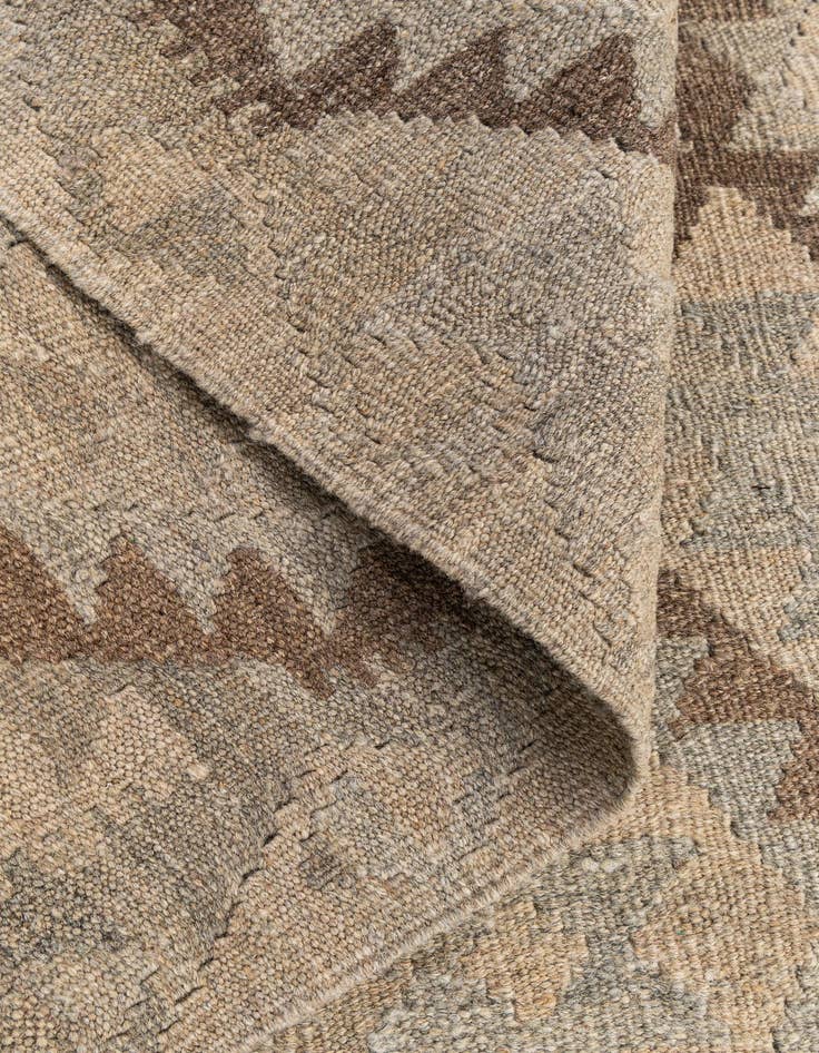 Detail image of  2' 10 x 9' 6  Hand Woven Kilim Maymana Wool Runner Rug