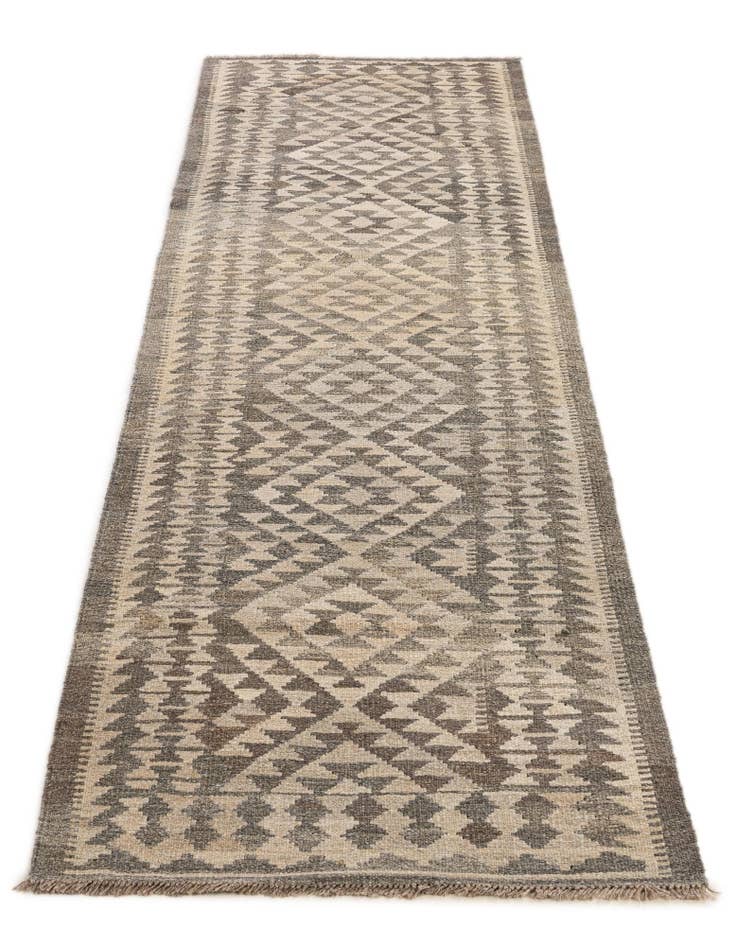 Detail image of  2' 9 x 9' 8  Hand Woven Kilim Maymana Wool Runner Rug