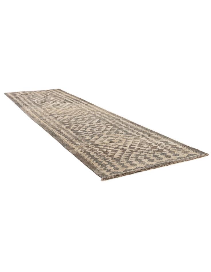 Detail image of  2' 9 x 9' 8  Hand Woven Kilim Maymana Wool Runner Rug