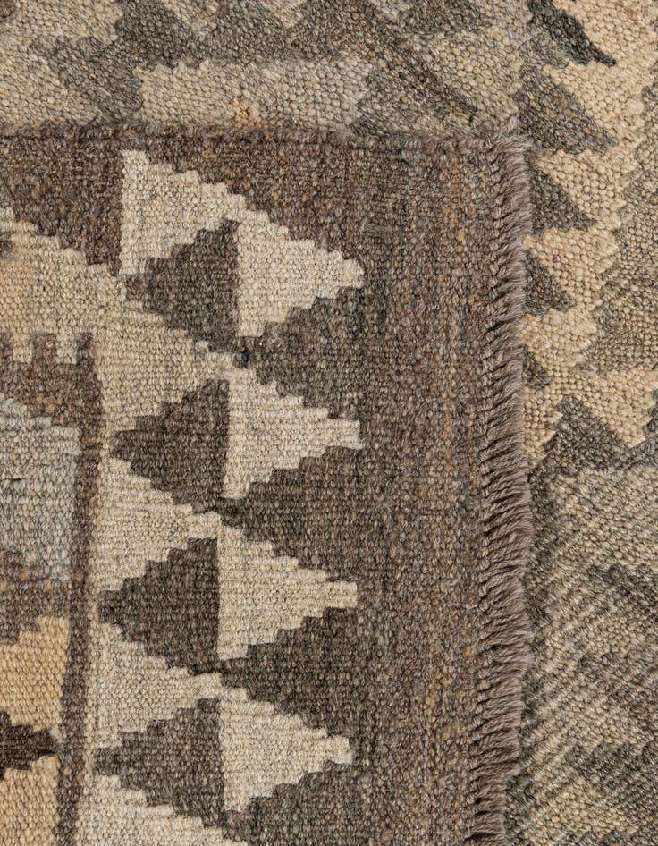 Detail image of  2' 9 x 9' 8  Hand Woven Kilim Maymana Wool Runner Rug