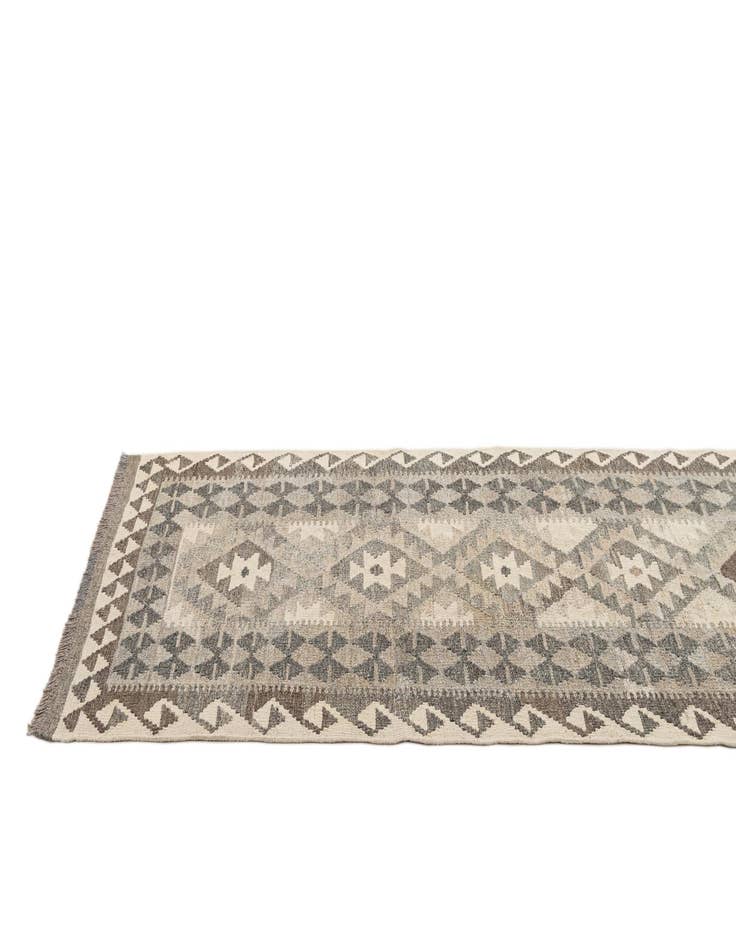 Detail image of  2' 7 x 9' 7  Hand Woven Kilim Maymana Wool Runner Rug