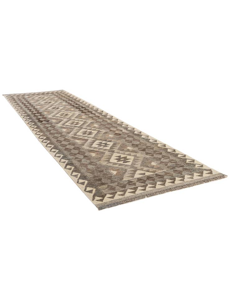 Detail image of  2' 9 x 9' 8  Hand Woven Kilim Maymana Wool Runner Rug