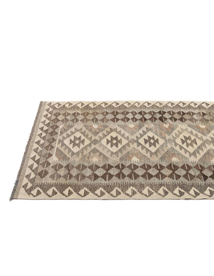 Detail image of  2' 9 x 9' 8  Hand Woven Kilim Maymana Wool Runner Rug