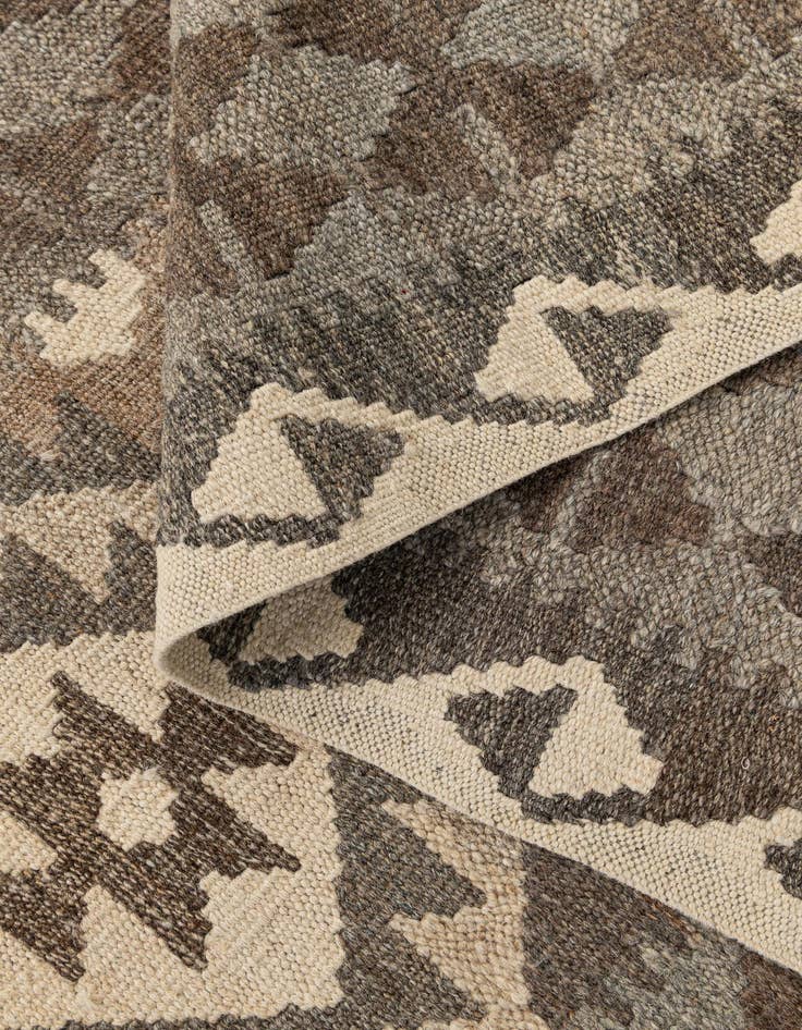 Detail image of  2' 9 x 9' 8  Hand Woven Kilim Maymana Wool Runner Rug