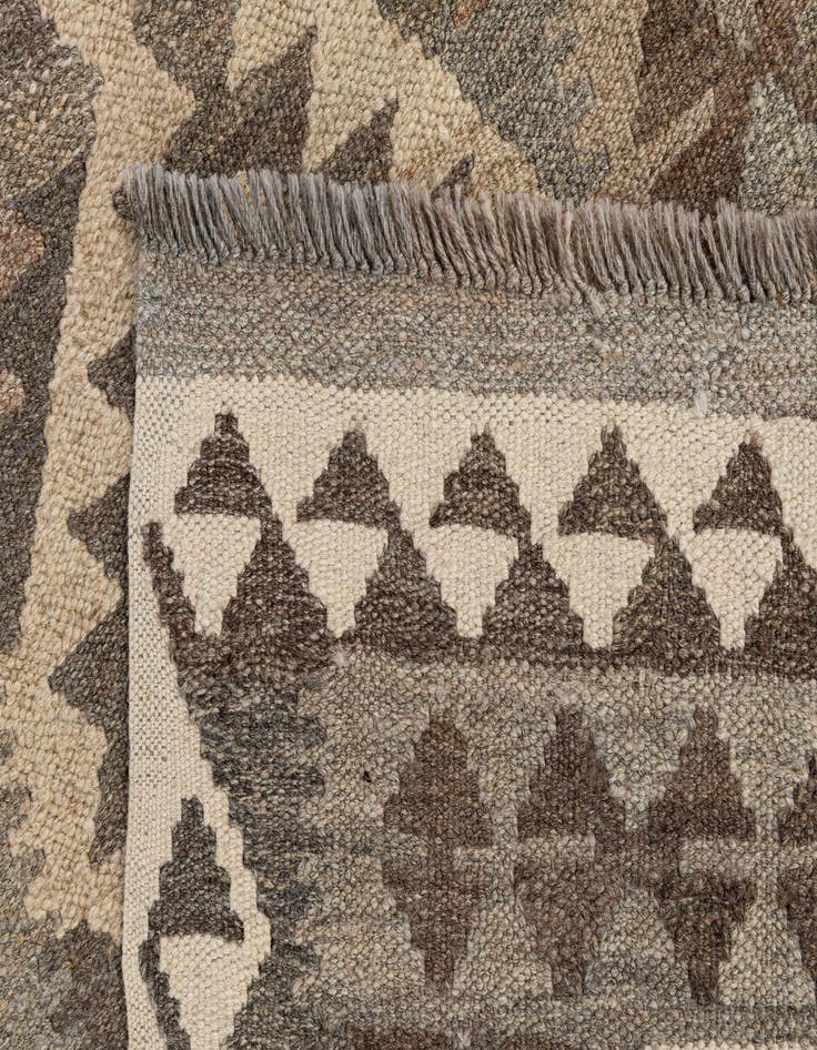 Detail image of  2' 9 x 9' 8  Hand Woven Kilim Maymana Wool Runner Rug