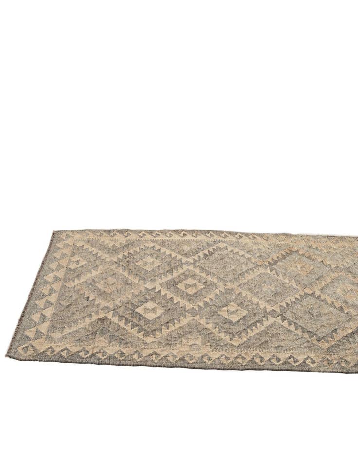 Detail image of  2' 9 x 9' 9  Hand Woven Kilim Maymana Wool Runner Rug