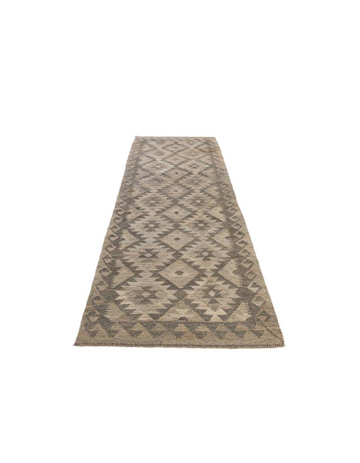 Detail image of  2' 9 x 9' 9  Hand Woven Kilim Maymana Wool Runner Rug